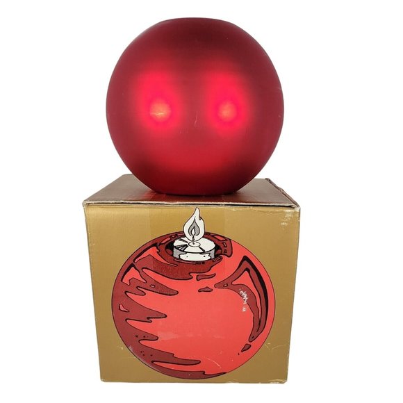 Dept 56 Red Mercury Glass Votive Candle Holder Tea Light Ornament w Box‎ - Picture 1 of 9